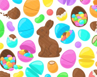 イースターキャンディPNGクリップアート - チョコレートバニー、プラスチックエッグデジタル画像（商用利用）