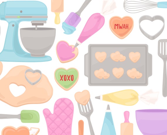 Baking Clipart Set of Baking Items, Cake, Whisk, Spoon, Cupcakes, Baking  Clip Art Instant Download, Personal Use, Commercial Use, PNG 