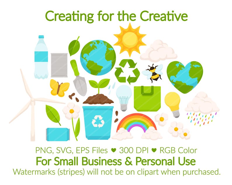 Earth Day SVG, Earth Day PNG, Earth Day clipart, Earth clipart, save the planet, science class, environment, environmentalism, environmentalist, plant trees, planting, gardening, flowers, rain, rainbow, sun, recycle, recycling, can, bottles, plastic, glass, bee, butterfly, renewable energy, wind turbine, windmill
