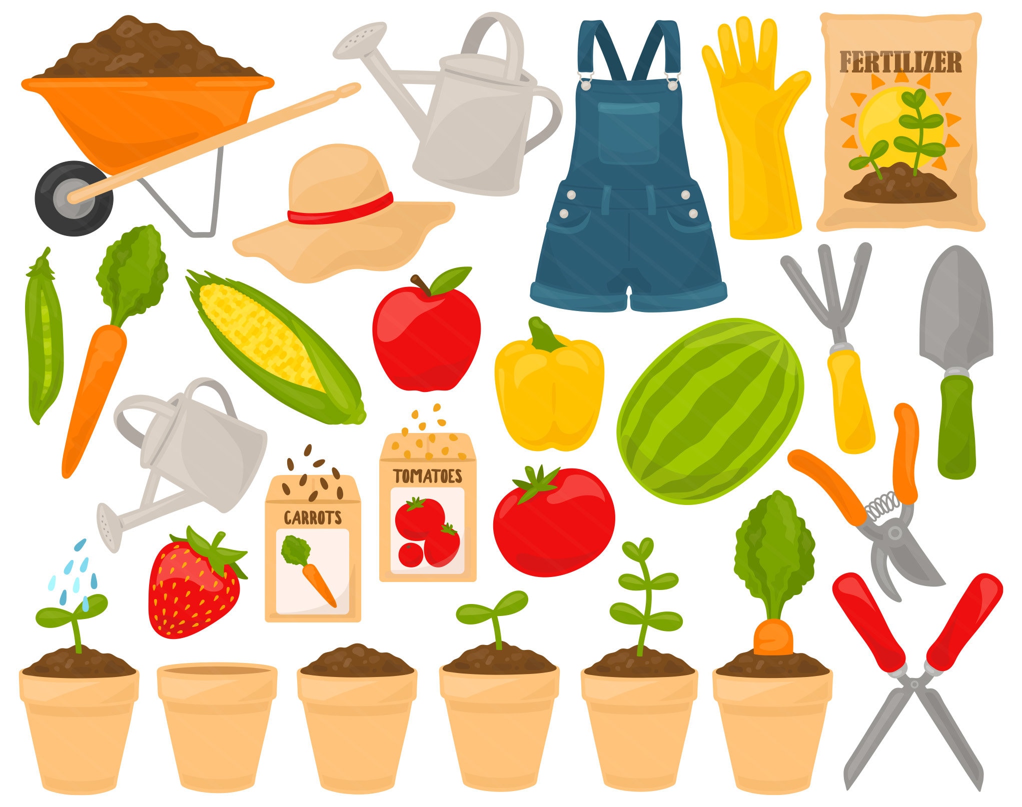 Vegetable Garden PNG Clipart Gardening Summer Spring Veggie Etsy