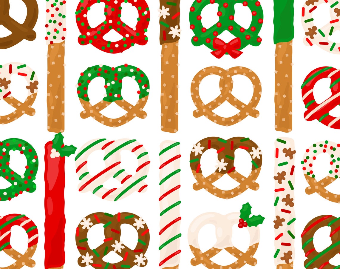 Christmas Chocolate Pretzel PNG Clipart Chocolate Covered Etsy
