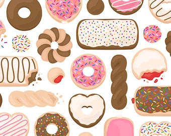 Donut Clipart Set – 40 PNG Illustrations, Commercial Use (Digital Download)