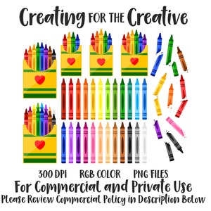 Crayon Clipart - Art Supplies Kiddie Children's Back to School Teacher ...