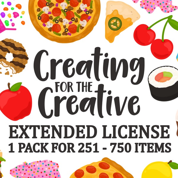 Extended Commercial License - 1 Clipart Pack for Production of Up to 750 Items