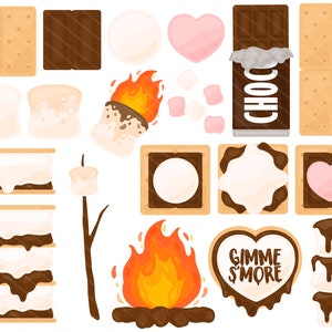 Summer Smores PNG Clipart - Dessert Campfire Camping 4th of July BBQ Pool Party Outdoor Chocolate Marshmallow Clip Art - Commercial Use