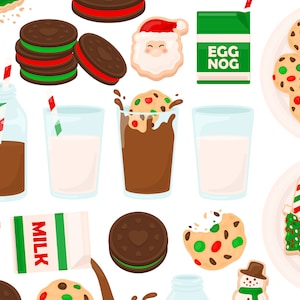 Christmas Milk & Cookies PNG Clipart - Dessert Baking Oreo Cookie, Chocolate Chip Breakfast Santa Snowflake ClipArt - Per uso commerciale