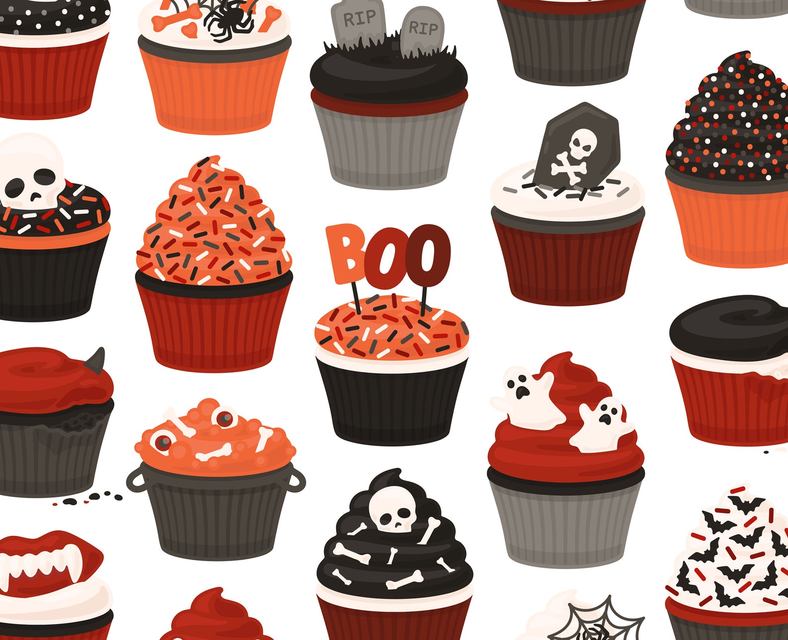 gothic-halloween-cupcake-clipart-gothic-cupcake-clip-art-etsy