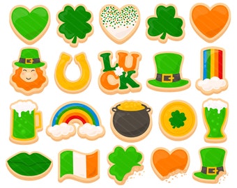 St. Patrick's Day Cookie PNG Clipart - Baking Shamrock Cookies Bakery, Leprechaun Rainbow Clover Irish Beer Green Clipart, Commercial Use