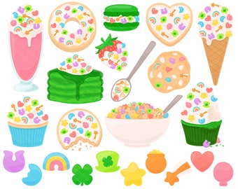 Lucky Marshmallow Treat PNG Clipart - St Patrick's Day Cereal Breakfast Cupcake Ice Cream Cookie Macaron Pancake Clipart, Commercial Use