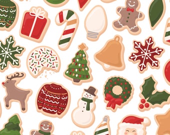 Woodsy Christmas Cookie Clipart, Santa Clipart, Snowman Clipart, Ugly Sweater Clipart, Gingerbread Clipart, Cookie Clipart