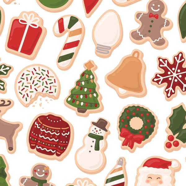 Woodsy Christmas Cookie Clipart, Santa Clipart, Snowman Clipart, Ugly Sweater Clipart, Gingerbread Clipart, Cookie Clipart