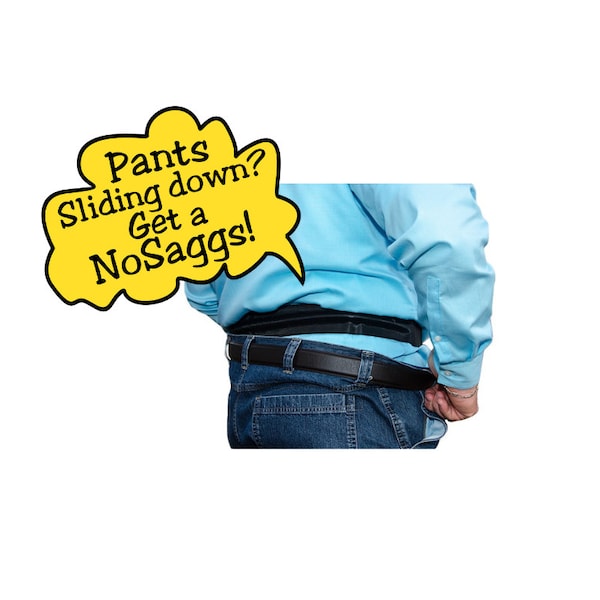 NoSaggs HIDDEN Under Clothes Belt suspender for men. Worn under the pants OUT of SIGHT, holds your pants up and keeps your shirttail in.