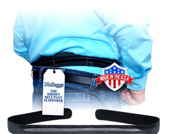 Cinturón de liga oculto NoSaggs que se usa debajo de los pantalones FUERA DE LA VISTA, sujeta los pantalones y mantiene la cola de la camisa dentro.