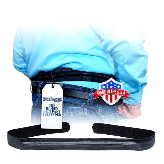 Nosaggs Hidden Suspender BELT Worn Under Your Pants OUT of SIGHT