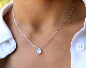Moonstone Necklace • Gift for Women • Sterling Silver Necklace • Gift for Her • Mother's Day Gifts