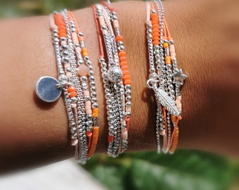Pulsera Brasileña (Friendship Bracelet) Naranja Y Amarilla - 16 Cm, Unisex, Handmade, Nueva