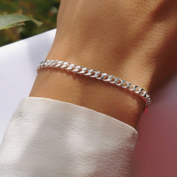 Bracelet chaîne maille  • bracelet argent massif 925