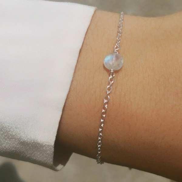 Bracelet argent pierre de lune