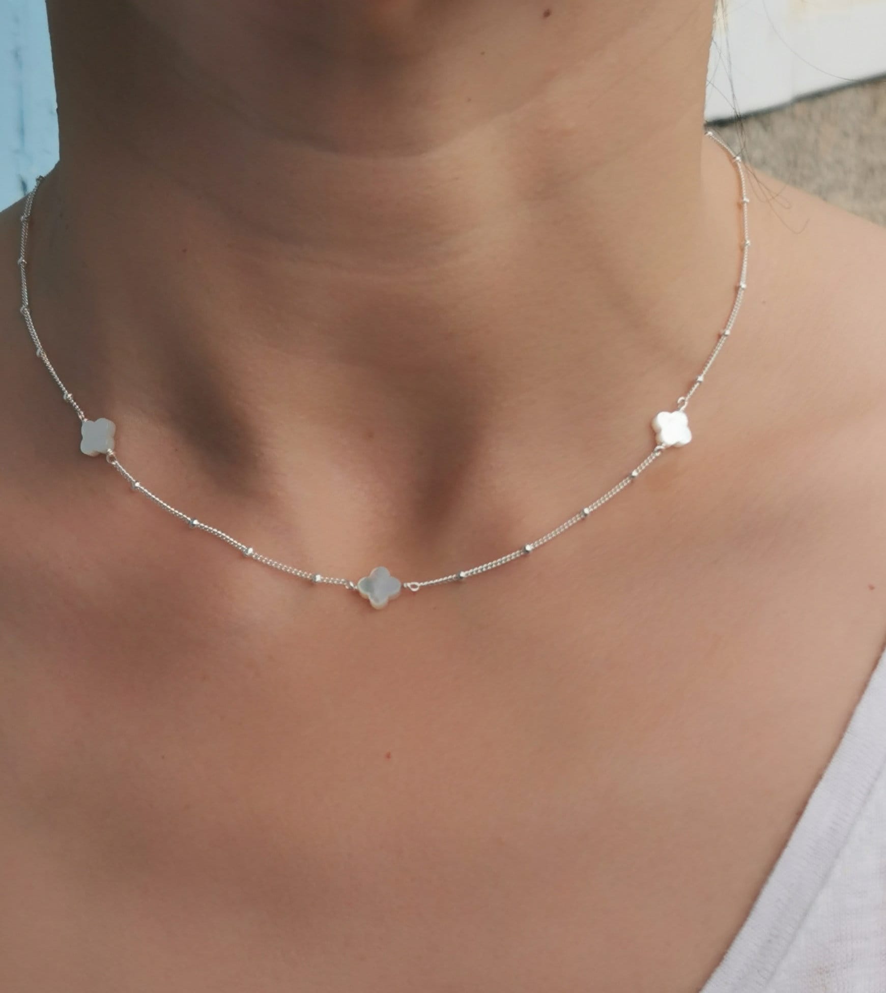 Mother of Pearl Clover Necklace - Etsy
