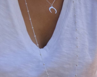 925 silver satellite long necklace necklace • long necklace