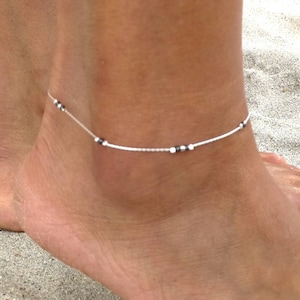 Anklet • 925 silver ankle chain • natural stone • Women&#39;s gift