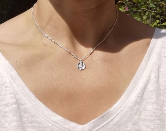 collier argent massif  925 • collier petite médaille