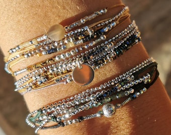 multi-row  bracelet • solid silver bracelet 925
