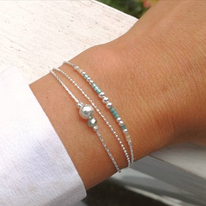 pearl bracelet • three rows • solid silver 925