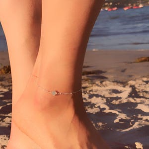 Anklet • 925 silver mother-of-pearl star bracelet• Cadeau femme• Gift for her