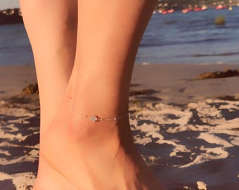 Tobillera • Pulsera de estrella de nácar de plata 925 • Regalo para mujer • Regalo para ella