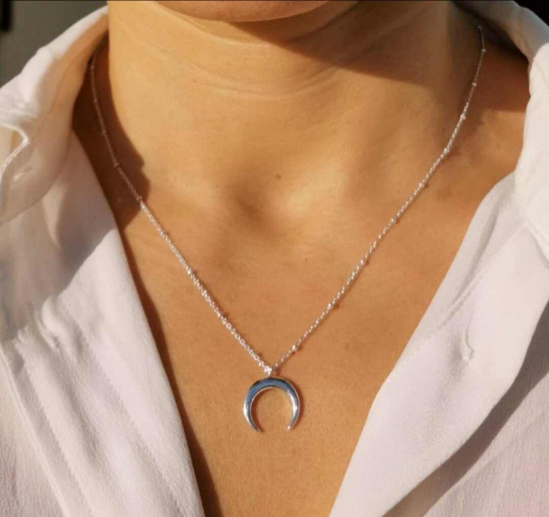 925 Sterling Silver Moon Pendant Necklace • Gift for Women • Sterling ...