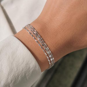 Bransoletka wielopasmowa, 4-owijkowa • Bransoletka ze srebra próby 925 • Minimalistyczna biżuteria • Prezent dla kobiety • Bransoletka mankietowa ze srebra próby 925