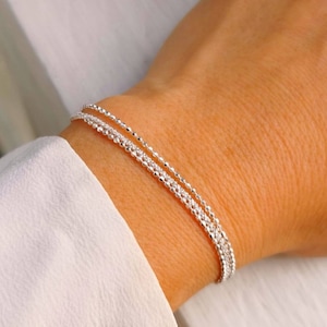 Dreireihiges Armband • 925er Silber • Geschenk für Frauen • Armreif aus Sterlingsilber