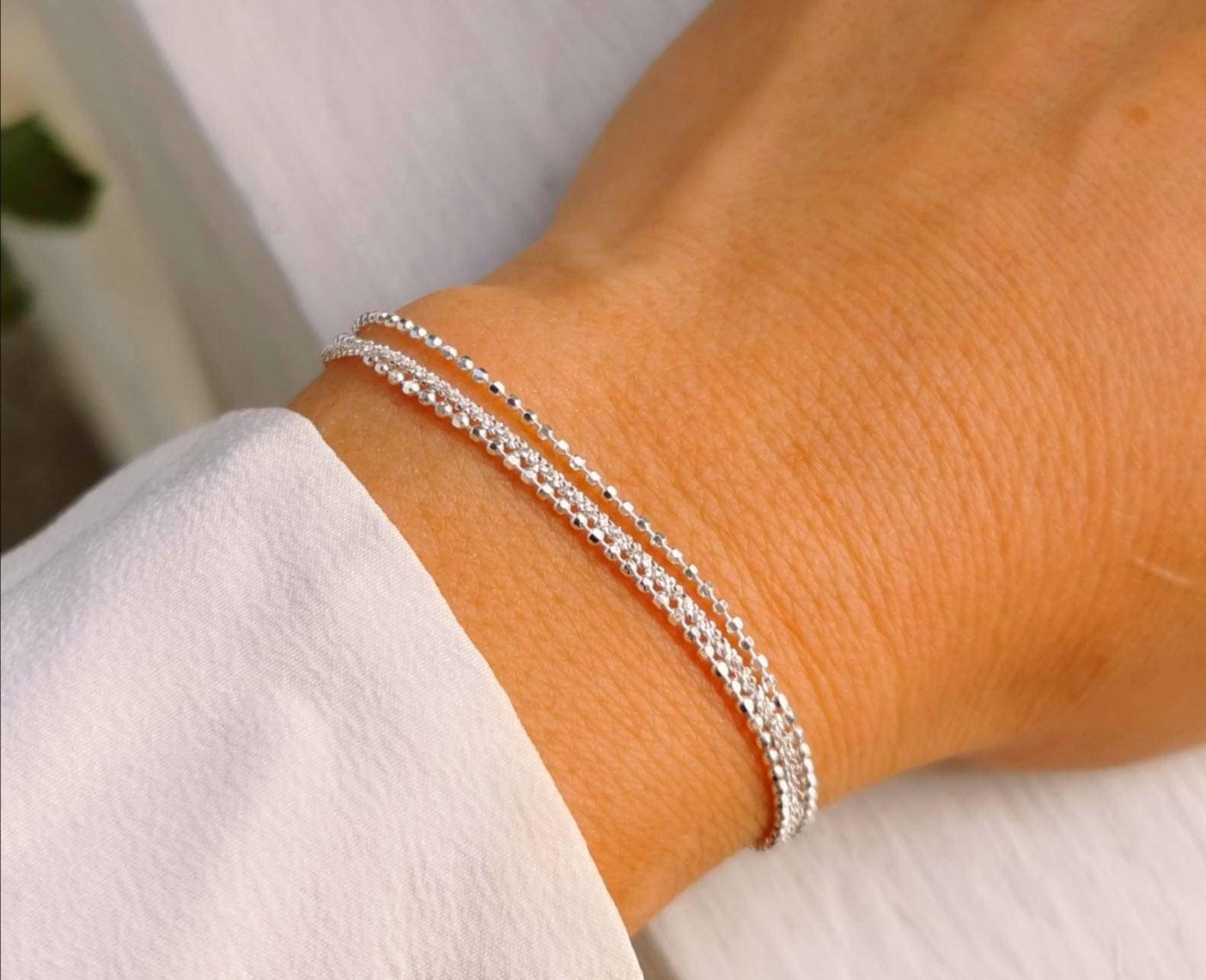 Bracciale Donna Argento 925 Con Doppia Catena - Albero Della Vita, Regolabile 16+4 Cm, Regalo Perfetto - Foto 12