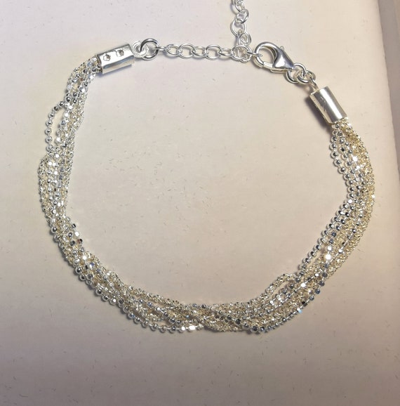 Multi Chain Bracelet Solid 925 Silver - Etsy