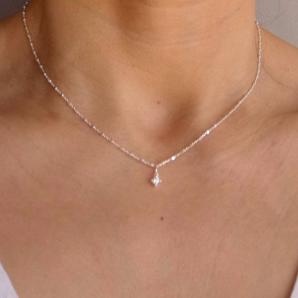 925 silver necklace with zirconium