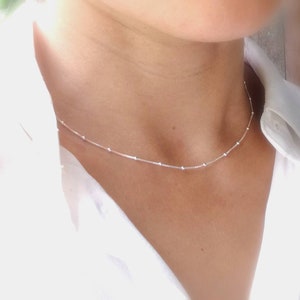 Satellite Chain Necklace • 925 Silver Necklace • Women&#39;s Gift • Sterling Silver Necklace