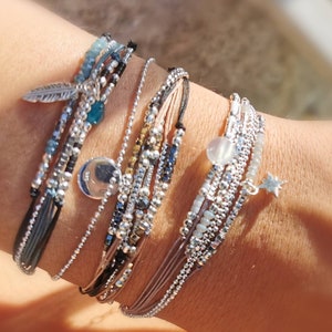 multi-row bracelet • solid silver bracelet 925