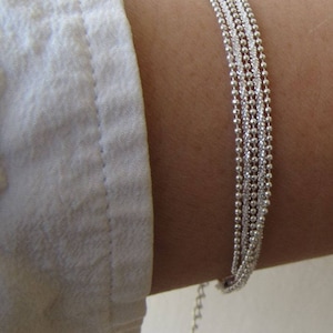 Multi-row bracelet • 925 silver chain bracelet • Women&#39;s gift • sterling silver cuff bracelet