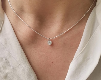 Cubic zirconia necklace in 925 sterling silver • Gift for her • Sterling silver necklace • Gift for her