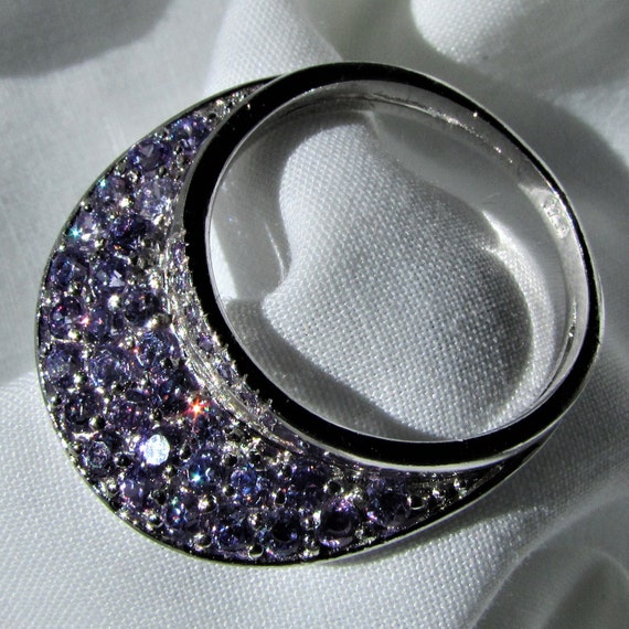 Sterling Silver and Amethyst Ring size 7 3/4 - image 2