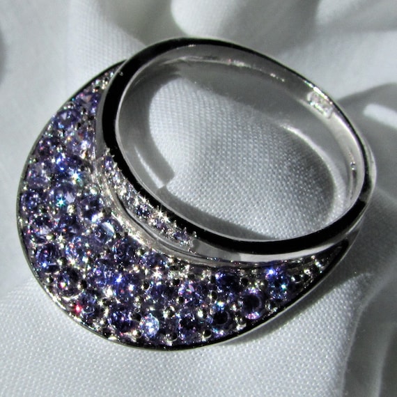 Sterling Silver and Amethyst Ring size 7 3/4 - image 1
