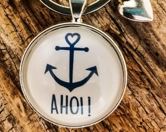 Schlüsselanhänger "Ahoi" Cabochon