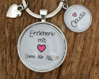 Personalized "Educator with Heart" keychain