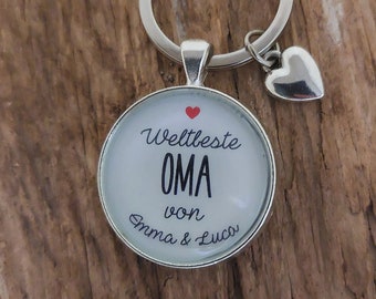 Sleutelhanger "World's Best Grandma" gepersonaliseerd