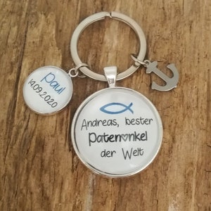 Keychain &quot;Best Godfather in the World&quot; personalized