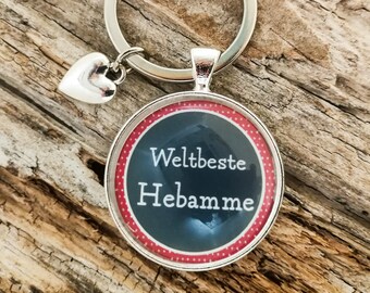 Schlüsselanhänger "Weltbeste Hebamme"