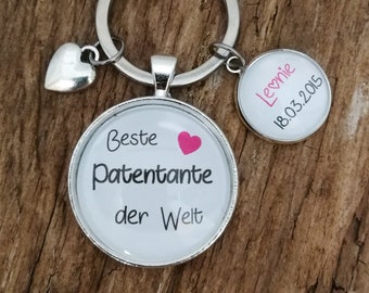 Schlüsselanhänger "Beste Patentante der Welt" personalisiert