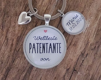 Schlüsselanhänger "Weltbeste Patentante" personalisiert