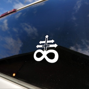 Sigil of Leviathan Inverted Cross Vinyl Auto Decal Window Sticker